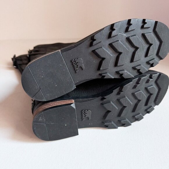 Sorel Emelie Tall Black Leather Boots 6 - Picture 8 of 11